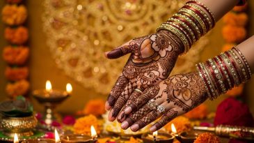 Indian Women Apply Mehendi
