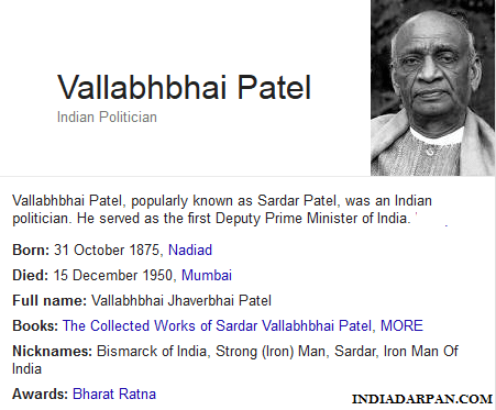 Sardar Vallabhbhai Patel Biography