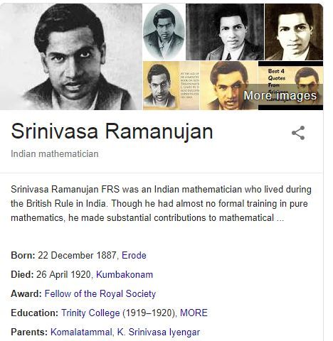 Srinivasa Ramanujan