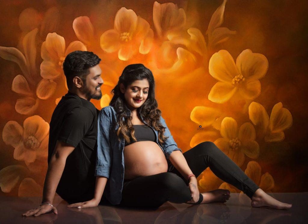 embracing pregnancy photo shoot